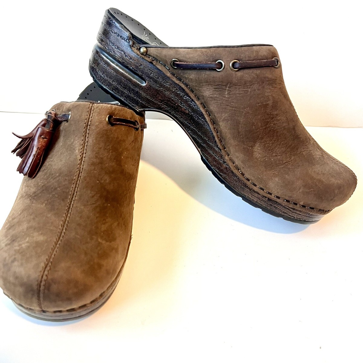 Dansko Brown Leather Clogs Women main image 3