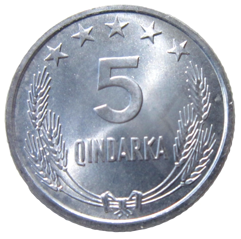 ALBANIA.  5 QINDARKA, 1969.  UNCIRCULATED. - Image 2 of 2