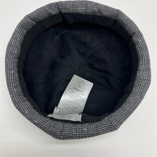 Dior Homme Beret Hat Oblique Lining Trotter Check Size S 23AW Gray - Picture 3 of 10