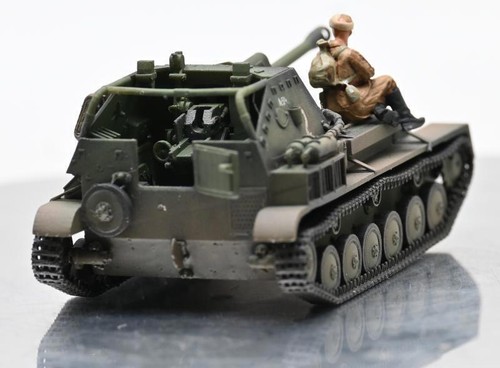Modellino carro armato nuovo 1/72 sovietico SU-76 semovente rifinito con 1 sodier - Foto 3 di 6