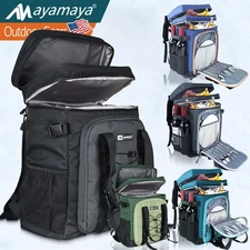 40 Cans Backpack Cooler Large Insulated Leakproof Bag Double Deck for In/Outdoor