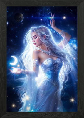 Göttin des Mondes gerahmtes Wandbild Poster Leinwanddruck Bild