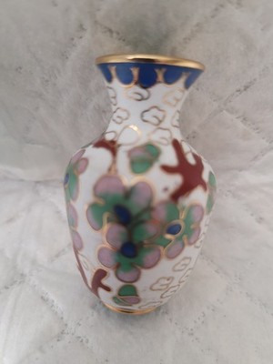 Miniature Porcelain Vase 2'' tall Butterfly/Flowers Motif CBK Limited Taiwan 1990