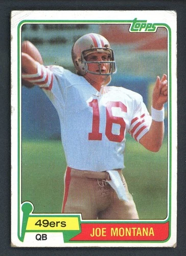 JOE MONTANA 1981 TOPPS FOOTBALL ROOKIE CARD #216 POOR CONDITION