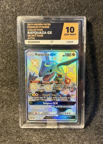 Pokémon TCG Rayquaza GX 177a/168 Hidden Fates Premium Collection Promo ACE 10