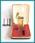 DUNHILL Rollagas Gold Plated LIGHTER / Briquet / Feuerzeug  with Box - SERVICED