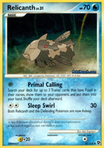 Relicanth - 51/106 - Uncommon (Near Mint) Great Encounters - Water Pokémon
