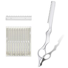 Hair Razors for Cutting Hair, 6.9" Stainless Steel Thinning Razor Silver