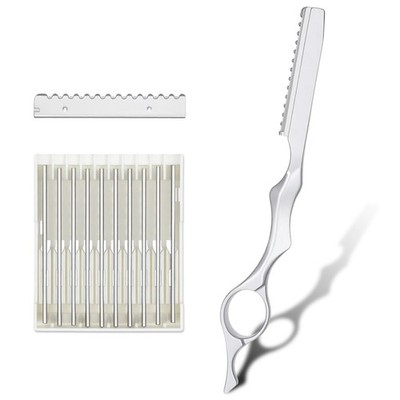 Hair Razors for Cutting Hair, 6.9'' Stainless Steel Thinning Razor Silver 