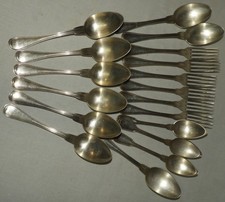 CHRISTOFLE (ancien) Métal argenté Lot cuillères et fourchettes (Modèle CHINON?)