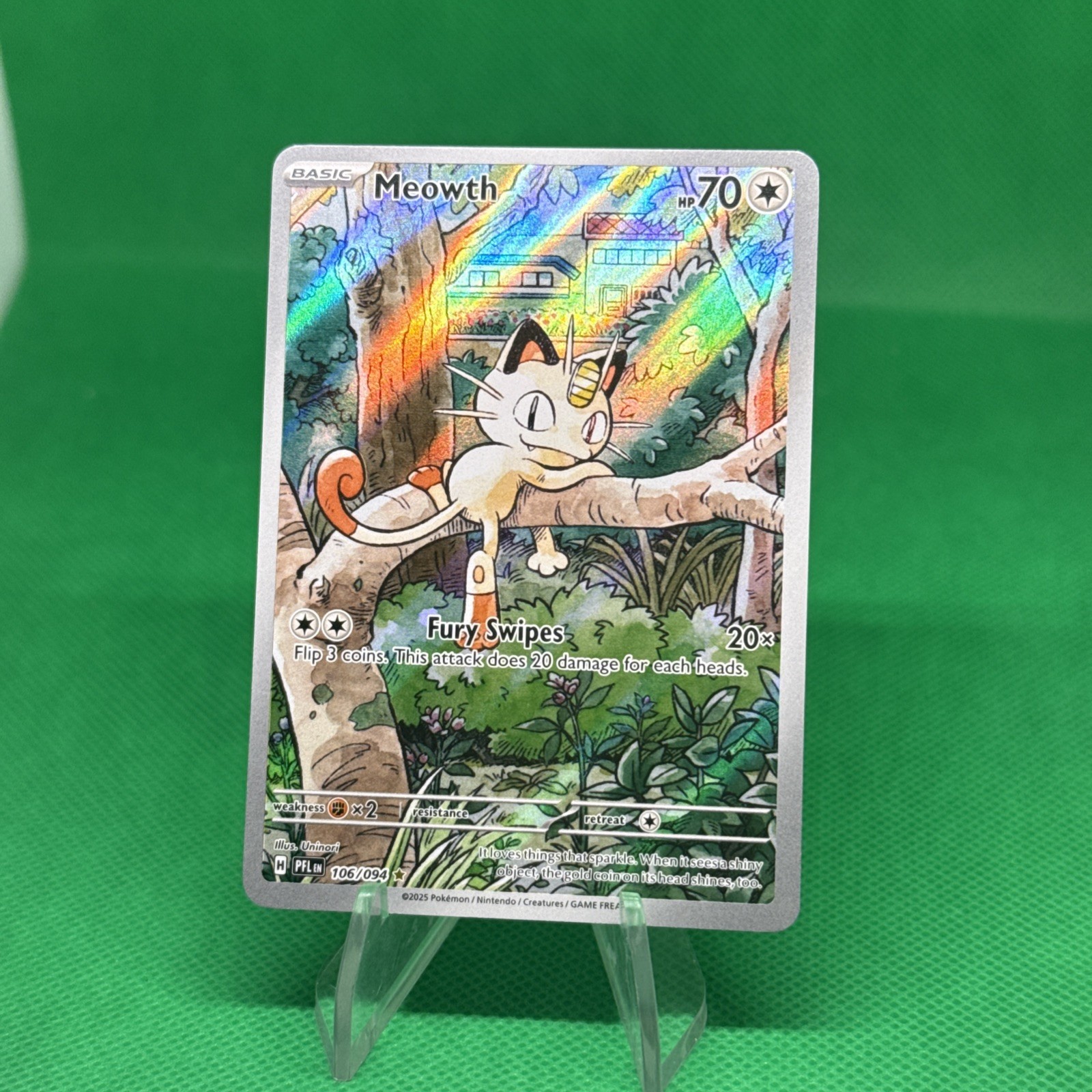2025 Pokemon Phantasmal Flames Meowth Illustration Rare #106/094 NM