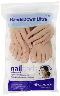 Graham Hands Down Ultra Nail and Cosmetic Pads, White, 240 Count. Salon, Beauty