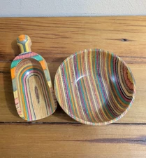 Rainbow Wooden Bowl And Scoop Set