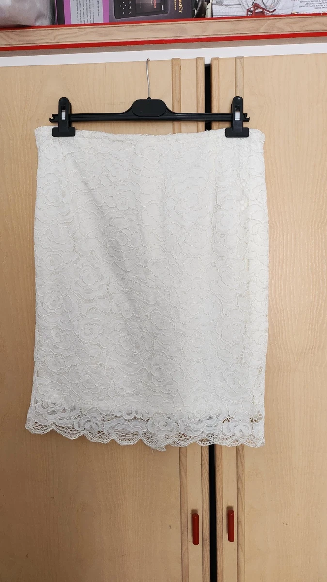 Jupe PROMOD Femme Bleue En Coton - Style Crayon Avec Volants Et Boutons, Taille 42