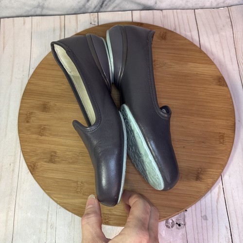 KURU Trina Gray Leather Flat Shoes Plantar Fasciitis Womens Sz 8.5 - Picture 9 of 13