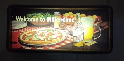 Miller High Life - Vintage Beer Sign - Lighted, 1983, 12x25