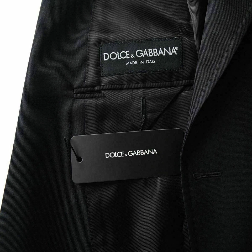 Blazer Dolce & Gabbana Para Hombre Gris Oscuro Lana Seda Un Botón Talla US 38 IT 48 Foto 3 de 3