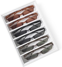 Velvet Sunglass Organizer Tray, Stackable Glasses Case for Drawer, Eyeglasses