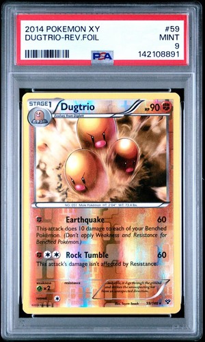 PSA 9 Mint 2014 Pokemon XY Base Set Dugtrio Reverse Holo Foil #59 - Picture 1 of 2
