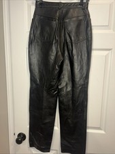 Vintage Siena Studio Genuine Leather Black Pants Size 6 EUC  Women  s Soft Real