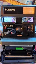 Vintage Polaroid One Step Close Up Camera W/ Strap Good Cond One Owner Untested