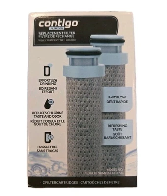 2-PACK CONTIGO FILTRATION Replacement Filter Cartridges for WELLS Water Bottle