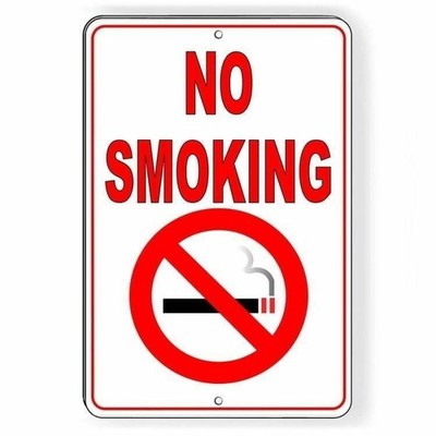 No Smoking Sign / Decal  / No Smoking Symbol / Won'T Rust / In This Area Sns02