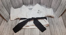 Build A Bear karate robe Martial arts White Robe Black Belt Clothes BAB top