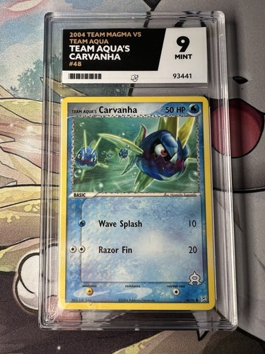 Team Aqua's Carvanha graded ACE 9 for sale on eBay