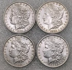 Lot of 4 Morgan Silver US Dollars 1881-O 1883-O 1884-O 1885-O AU+Brilliant Cond