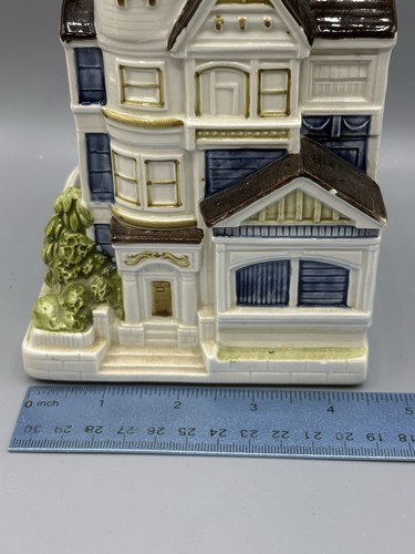 Casa ceramica vintage 1980 Otagiri Giappone dipinta a mano 7” blu - Foto 10 di 12