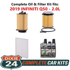 2019 INFINITI Q50 2.0L Complete Cabin, Air & Oil Filter Kit (0W-40)