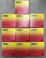 (10) ROLLS 🛑3M Scotch 27 3/4" X 66ft White Glass Cloth Electrical Tape FREE SHP