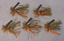 5 ~ Jewel Bait J-Lock 1/4 oz Finesse JIGS Gamakatsu Hooks Green Pumpkin Orange