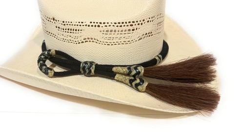 Black western cowboy hat band handmade hat band with horse hair