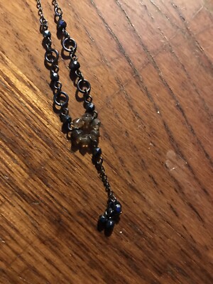 premier designs jewelry black dangling beaded necklace
