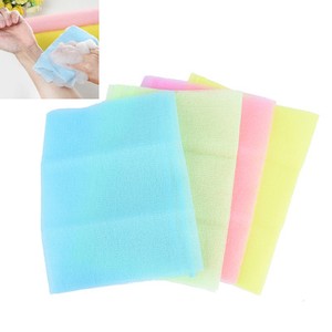 Exfoliate Puff Bath Towel Scrubbing Towel Nylon Wash Cloth Mesh Bath Shower