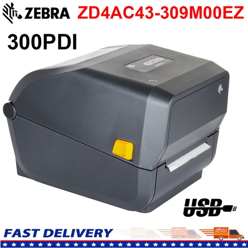 Zebra ZD421 Direct Thermal 300dpi Desktop Label Barcode Printer ZD4AC43-309M00EZ