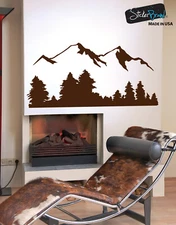 Stickerbrand Snow Mountain View Forest Trees Wall Decal Sticker #194
