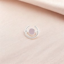 Natural Rose Chalcedony Gemstone Ring 925 Solid Silver Handmade Jewelry For Her