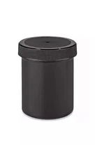 6 Black Round Wide-Mouth Plastic Jars Uline No Lip Easy Filling & Pouring 4 oz.