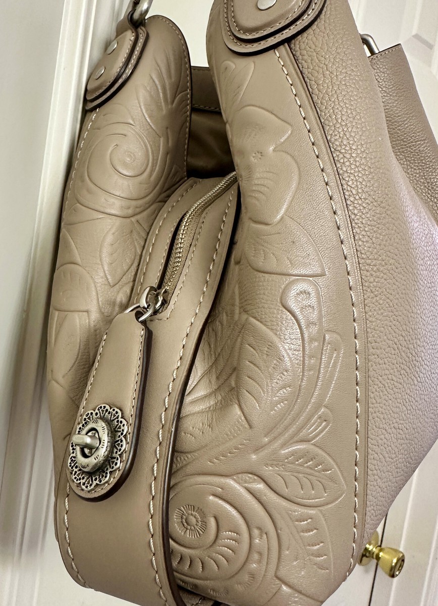COACH Dalton 31 Leather Shoulder Bag , Dark Taupe | eBay