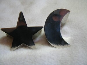 2---Dansk International Designs LTD Silver Plate Paperweights Moon + Star