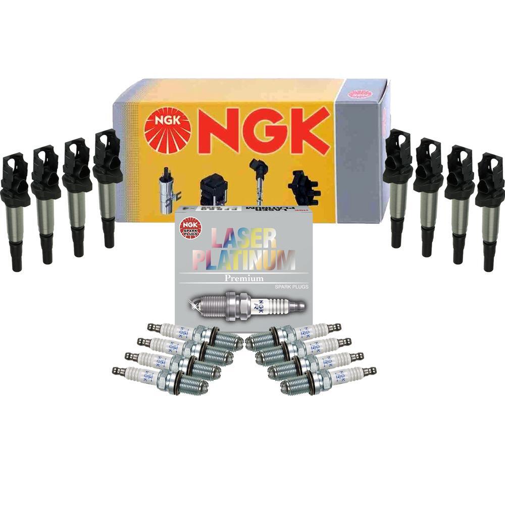 NGK 8 COP Pencil Type Ignition Coils  Laser Platinum Spark Plugs Kit For BMW V8