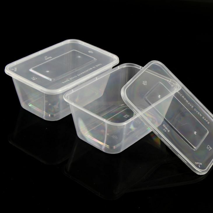 Clear Plastic Quality Containers with Lids Microwave Food Safe Takeaway