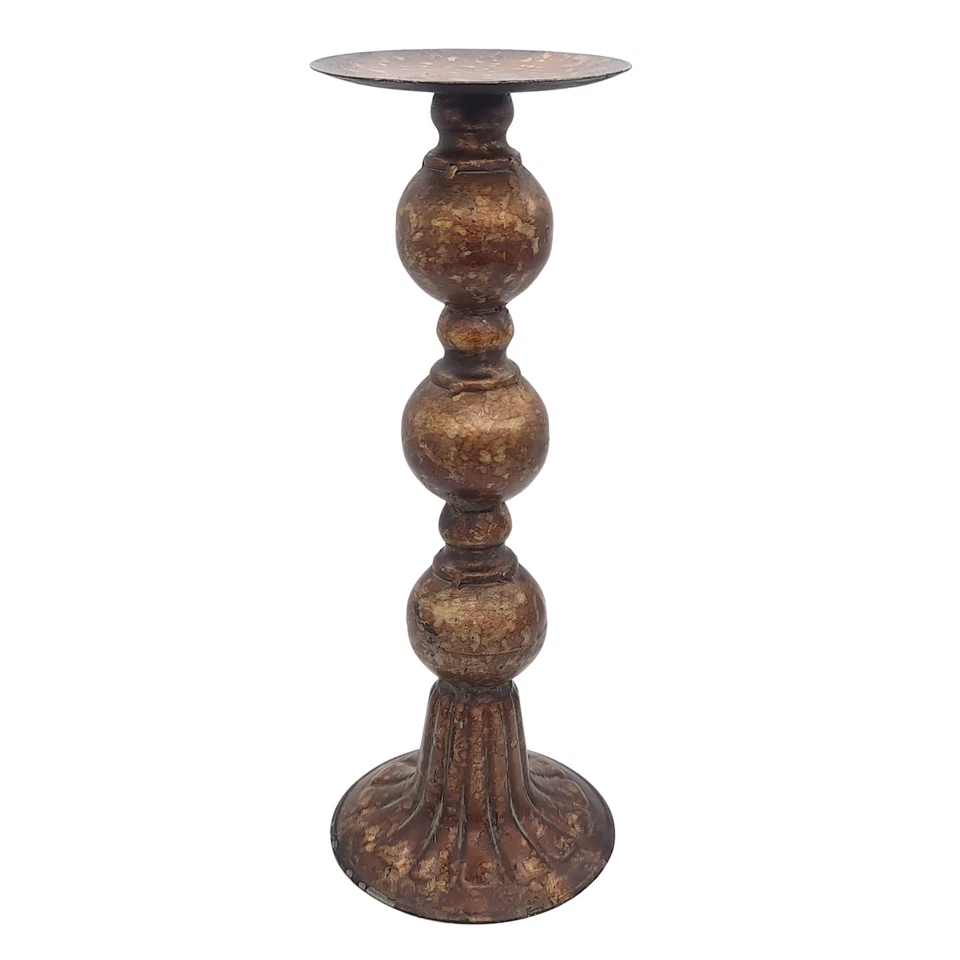 Boho Style Freestanding Weighted Metal Candle Sconce – Rustic Vintage Home Décor - Image 2 of 4