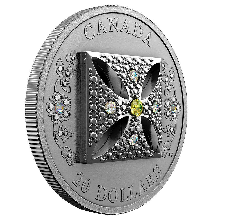 2022 Queen Elizabeth II Diamond Diadem Pure 1oz .9999 Silver Coin Canada