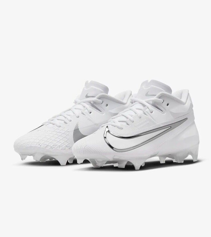 Nike Vapor Edge Pro 360 White Silver Football Cleats DA5457-100 Mens 13 NEW Nike Vapor Edge Elite 360 2 Football Cleats White Silver  main image 2