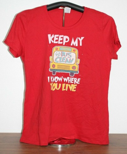 Keep My School Bus Clean - I Know Where You Live - Conductor de autobús señora 2XL rojo - Imagen 2 de 4