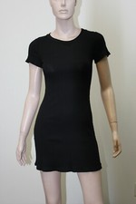 Aqua Women Short Sleeve Bodycon Mini Dress Stretch Casual Cocktail Party Medium